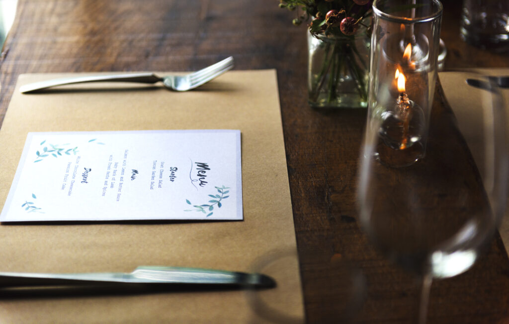 menu evento según estación